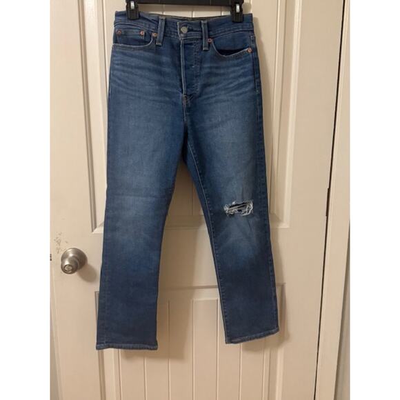 LEVIS WEDGIE STRAIGHT Blue SIZE 27 - Picture 3 of 5